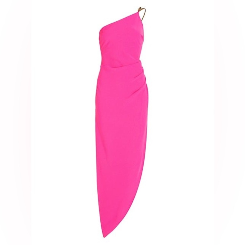 Amanda Uprichard Calla Asymmetrical Hot Pink dress
